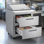 Thumbnail image #3 for Kelvinator Commercial KCHMT29.12.2D 29-Inch 2-Drawer Mega Top Refrigerated Sandwich/Salad Prep Table, 12-Pan