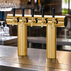 Thumbnail image #3 for Perlick Corporation 66500-5BTF 5-Faucet Glycol-Cooled Winged Tee Countertop Draft Beer Tower, Tarnish-Free Brass
