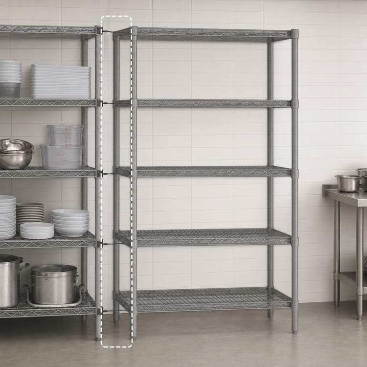 Product image #3 for Eagle Group Valu-Master 5-Tier Wire Add-On Shelving Unit, 30 x 24 x 86 Inches, Pewter Gray Epoxy Finish