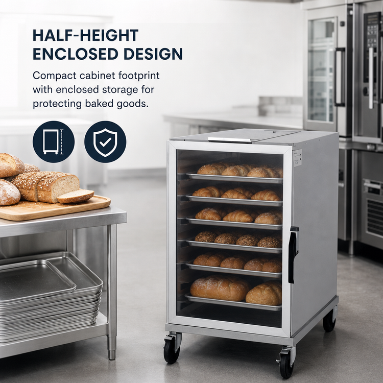 Product image #3 for NU-VU Half-Height Enclosed Bread Cabinet with Clear Lexan Lift-Off Door, 9 Pan Capacity