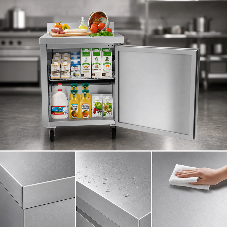 Product image #3 for KoolMore 27-Inch Stainless Steel 1-Section Worktop Refrigerator, 6.3 Cu. Ft., 1 Door