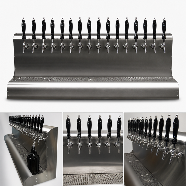 Product image #3 for Perlick 14-Faucet Modular Wall-Mount Air-Cooled Draft Beer Dispensing Tower