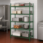 Thumbnail image #3 for Steel Works Stainless SW2430G-5 Heavy-Duty 5-Tier Stationary Wire Shelving Unit, 30 x 24 x 84 Inches, Green Epoxy-Coated, 800 lb.