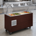 Thumbnail image #3 for Vollrath 2-Series Affordable Portable Refrigerated 4-Pan Cold Food Pan Buffet Station with Cherry Woodgrain Base and Breath Guard