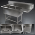 Thumbnail image #3 for John Boos Pro-Bowl 2-Compartment Stainless Steel Sink with Right Drainboard and 10-Inch Backsplash