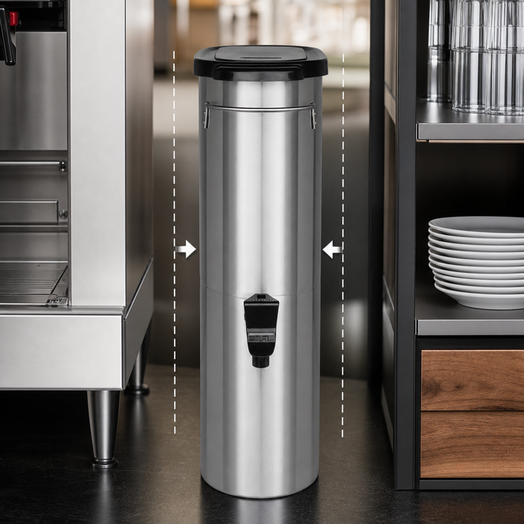 Product image #3 for BUNN Narrow Tower Iced Beverage Dispenser with Solid Lid, 3.5 Gallon, Stainless Steel