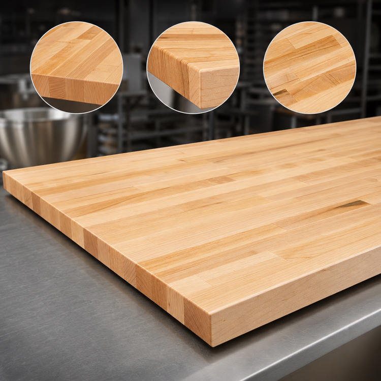 Product image #3 for John Boos 96 Inch x 36 Inch Wood Work Table Top, Edge Grain Flat Top, 2-1/4 Inch Thick, Northern Hard Rock Maple, Penetrating Oil Finish
