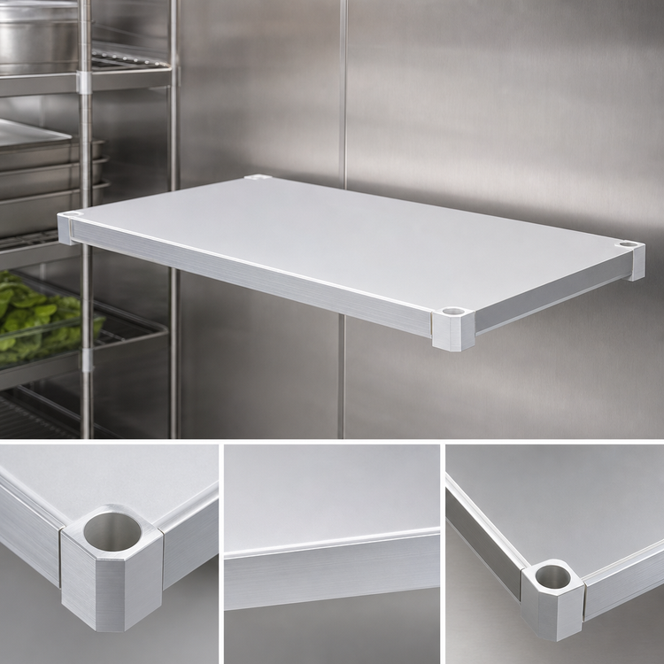 Product image #4 for New Age Adjust-A-Shelf Solid Brute Series Commercial Shelf, 36 x 20 Inches, Aluminum, 800 lb Capacity