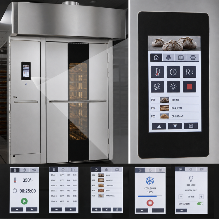 Product image #3 for Baxter OV520E2 Curved-Front Electric Rotating Double Rack Oven with Smart Touch Controls