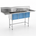Thumbnail image #3 for BlendPort BPFC Series 3-Compartment Sink with Dual 18-Inch Drainboards, 18 x 18 x 14-Inch Bowls, 304 Stainless Steel