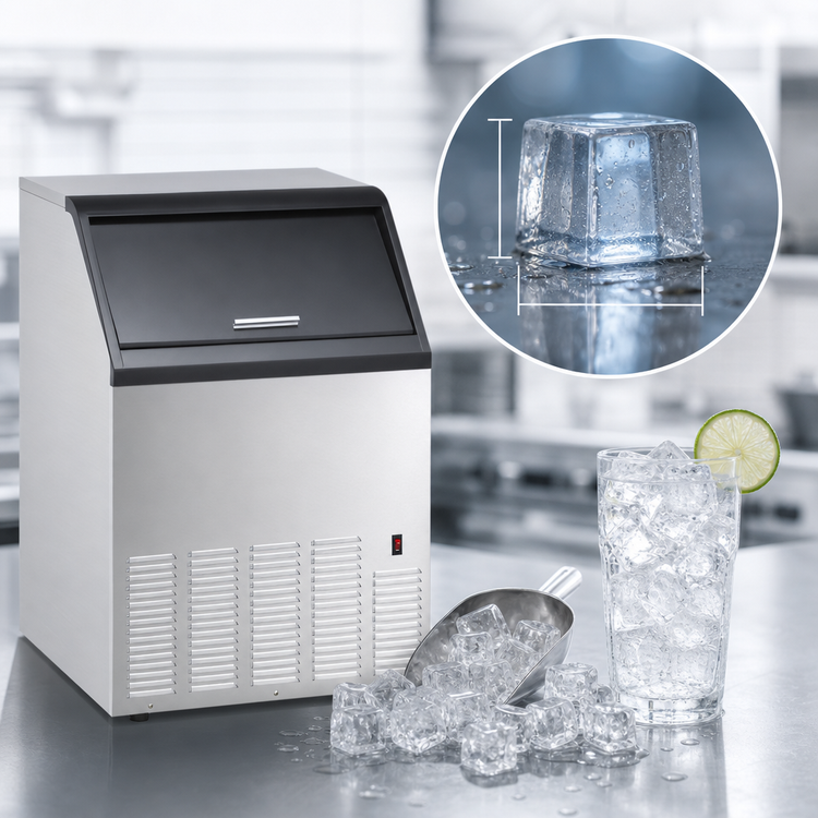 Product image #3 for Maxx Ice V-Series 115 lb Self-Contained Air-Cooled Full Dice Ice Machine with 35 lb Bin