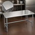 Thumbnail image #3 for Eagle Budget Series 30 Inch x 24 Inch Flat Top Stainless Steel Work Table with Galvanized Tubular Base