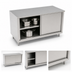 Thumbnail image #3 for John Boos Enclosed Work Table with Sliding Doors, 48 x 30 Inches, 16/300 Stainless Steel Flat Top