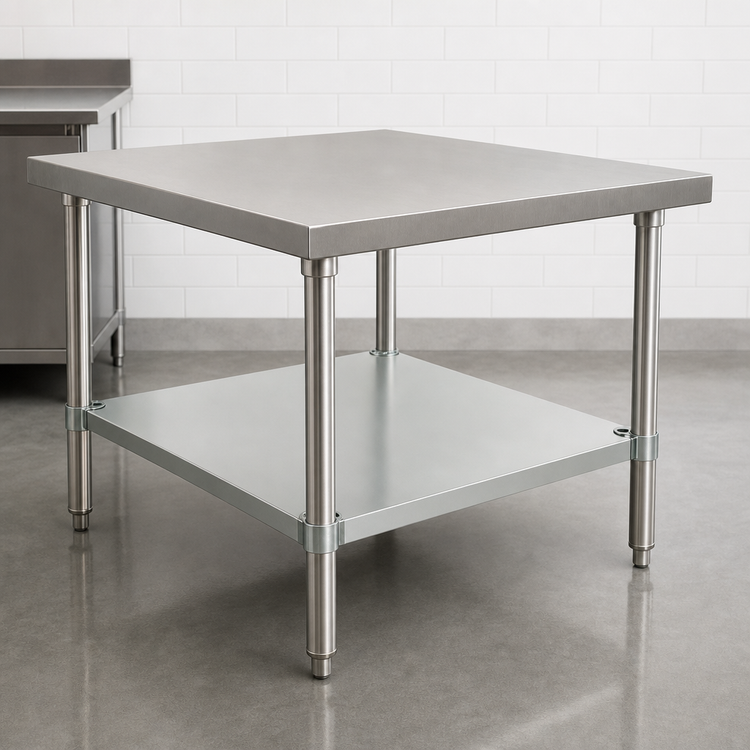 Product image #3 for Advance Tabco 30-Inch x 30-Inch 18-Gauge Stainless Steel Work Table Undershelf for 36-Inch x 36-Inch Tables