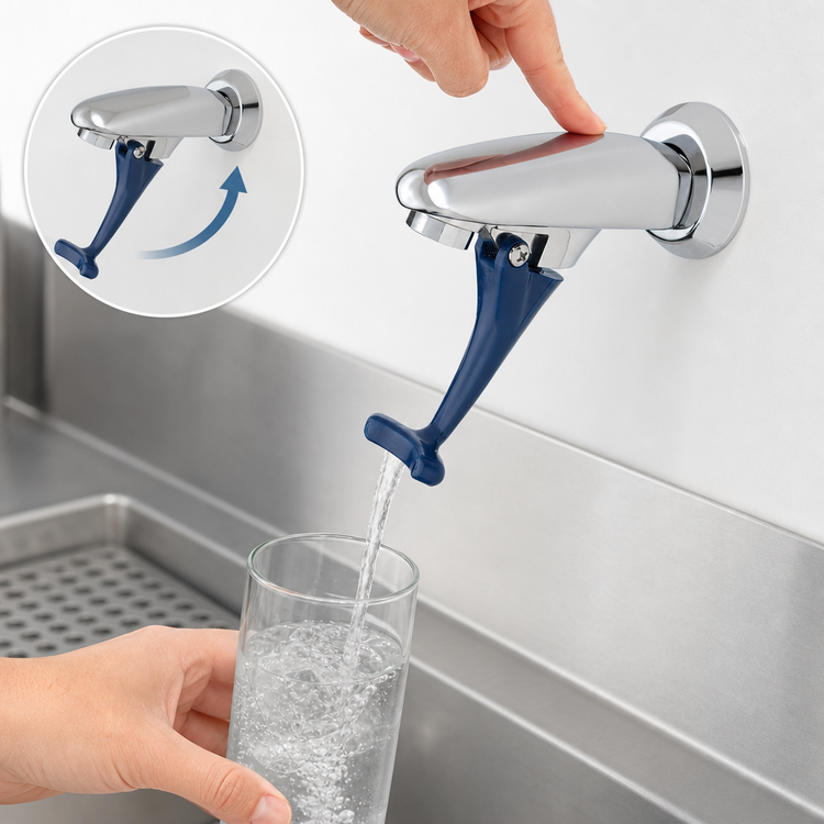 Product image #3 for T&S Brass Wall-Mounted Push-Back Glass Filler Faucet with Adjustable Flange