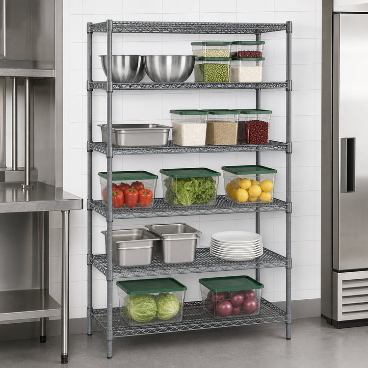 Product image #3 for Eagle Red-i-Pak 5-Tier Wire Shelving Unit, 36 x 18 x 63 Inches, Stationary, Pewter Gray Epoxy Finish