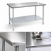 Thumbnail image #3 for Eagle Group BlendPort Deluxe Series 48-Inch W x 24-Inch D Stainless Steel Top Work Table with Galvanized Undershelf