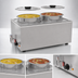 Thumbnail image #3 for KoolMore 16 Qt Two-Pot Electric Countertop Bain Marie Food Warmer with Faucet