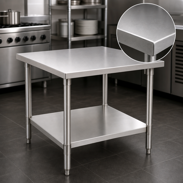 Product image #3 for Eagle Spec-Master 30 Inch x 30 Inch Square Stainless Steel Work Table with Adjustable Undershelf
