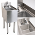 Thumbnail image #3 for CHOICE 12-Inch Single-Bowl Underbar Wet Waste Sink Unit with 6-Inch Deep Bowl and Gooseneck Faucet
