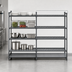 Thumbnail image #3 for Cambro Camshelving Basics Plus 21 x 60 x 64 Inch 4-Shelf Add-On Polymer Shelving Unit, Vented and Solid, Brushed Graphite