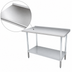 Thumbnail image #3 for Advance Tabco FMG-309 108 x 30 Inch Work Table with 304 Stainless Steel Top, Rear Up-Turn, and Galvanized Undershelf