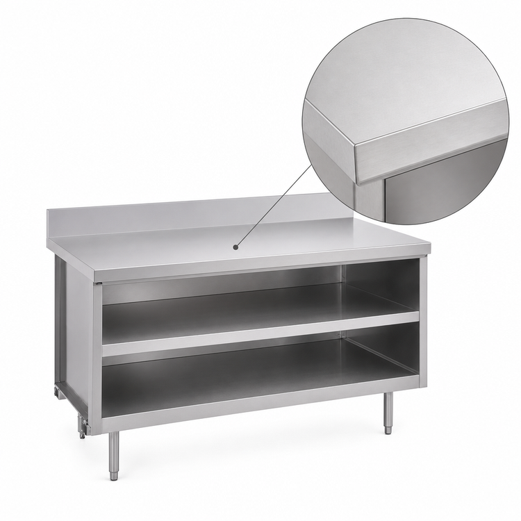 Product image #3 for 72-Inch x 32-Inch Open Cabinet Base Utility Stand with 304 Stainless Steel Top