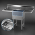 Thumbnail image #3 for Advance Tabco 1-Compartment Fabricated Stainless Steel Sink with Left & Right Drainboards, 84-Inch Overall
