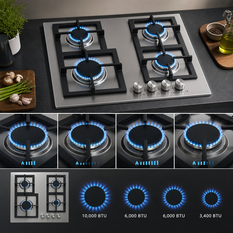 Product image #4 for Summit 23-5/8-Inch Built-In 4-Burner Gas Cooktop with Sealed Burners