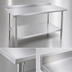 Thumbnail image #3 for John Boos Stallion 108-Inch x 30-Inch Stainless Steel Work Table with 1-1/2-Inch Rear Up-Turn and Adjustable Undershelf