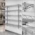 Thumbnail image #3 for Eagle Group QuadTruss 5-Tier Wall-Mounted Piggyback Wire Shelf Kit, 60 x 18 Inches, Chrome