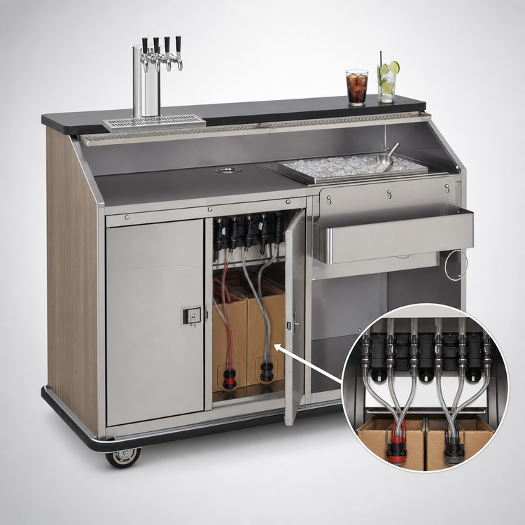 Product image #4 for FWE BBC-5 Professional Series Laminate Portable Bar with 50 lb Ice Bin, 59-1/2 Inch Wide