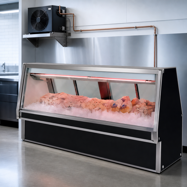 Product image #3 for Howard-McCray 34E Series Remote Double Duty Fish/Poultry Service Case, 124-1/2 Inch, Endless Design, LED