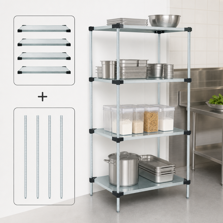 Product image #3 for Quantum 24"W x 21"D x 74"H Solid Shelving Starter Kit