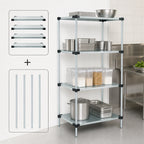 Thumbnail image #3 for Quantum WR74-2124SG 24"W x 21"D x 74"H Stationary Solid Shelving Starter Kit, 4 Shelves, Galvanized Steel, Chrome Posts