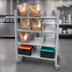 Thumbnail image #3 for Cambro Camshelving Premium Mobile Flex Station Unit with 4 Solid Shelves, 24 x 48 x 67 Inches, Speckled Gray