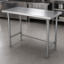 Thumbnail image #3 for Advance Tabco Premium Series Flat Top Open Base Work Table, 84-Inch W x 36-Inch D, 14 Gauge 304 Stainless Steel Top, Galvanized Legs