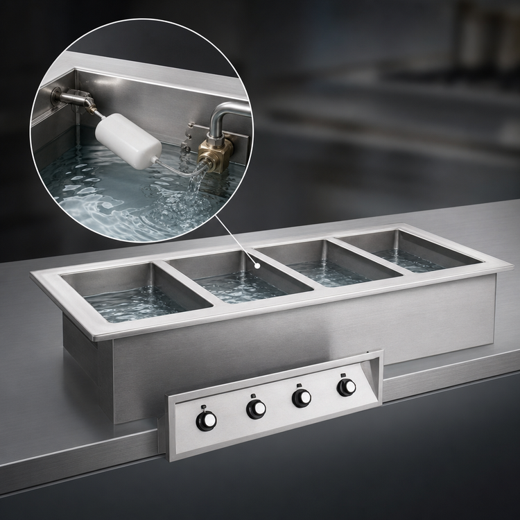 Product image #3 for Randell Custom & Serving 2-Pan Drop-In Electric Hot Food Well with Auto Water Fill