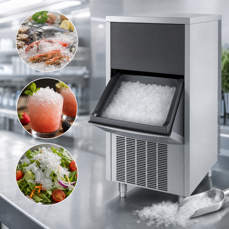 Product image #3 for Manitowoc Flake Ice Machine with 50 lb Bin, Air-Cooled, Stainless Steel
