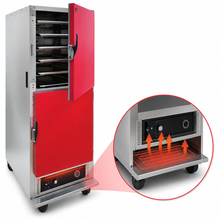 Product image #3 for Cres Cor Mobile Heated Holding Cabinet, 1 Compartment, 11 Full-Size Sheet Pan Capacity, Red Dutch Doors