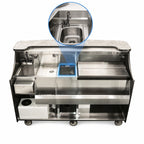 Thumbnail image #3 for Perlick Corporation Top Shelf MOBS-66TS-S 66-Inch Self-Contained Mobile Bar with Hand Sink, Ice Chest, Bottle Well & Speed Rail