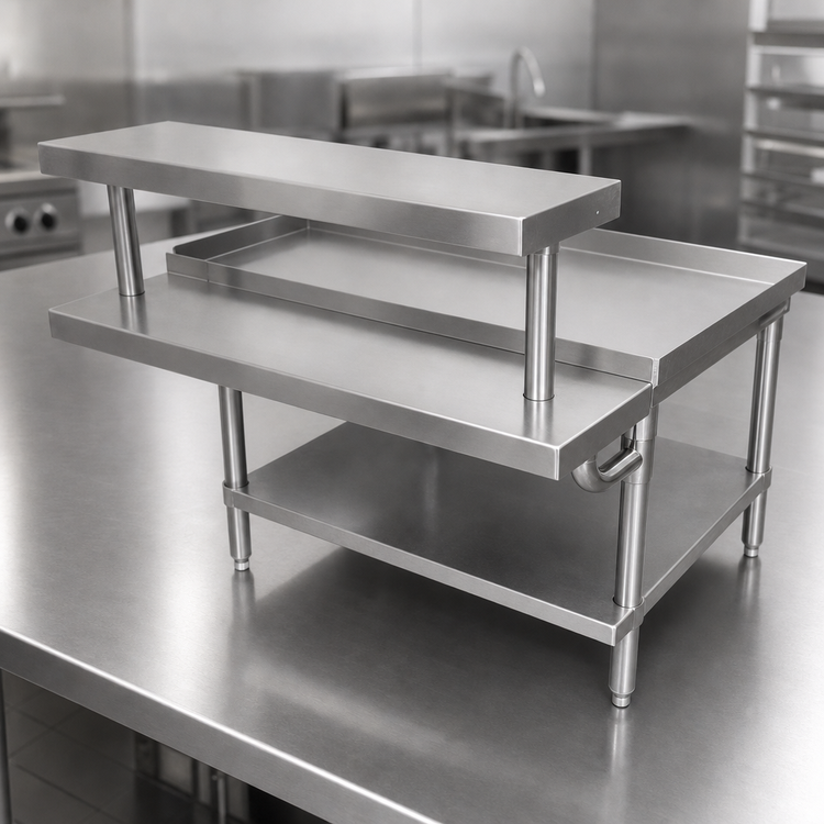 Product image #3 for BK Resources Adjustable Stainless Steel Plate Shelf for EQ-WS15 Work Shelf