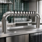 Thumbnail image #3 for Krowne KPTP-8A Pass-Through Pipe Beer Tower, 8-Faucet, Air-Cooled, Brushed Stainless Steel, 45-Inch, Countertop Mount