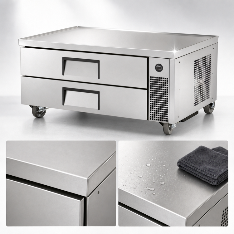 Product image #3 for True 51-7/8-Inch 2-Drawer Refrigerated Chef Base with Stainless Steel Top