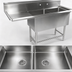 Thumbnail image #3 for John Boos Pro-Bowl 2-Compartment Stainless Steel Sink with 24-Inch Left Drainboard