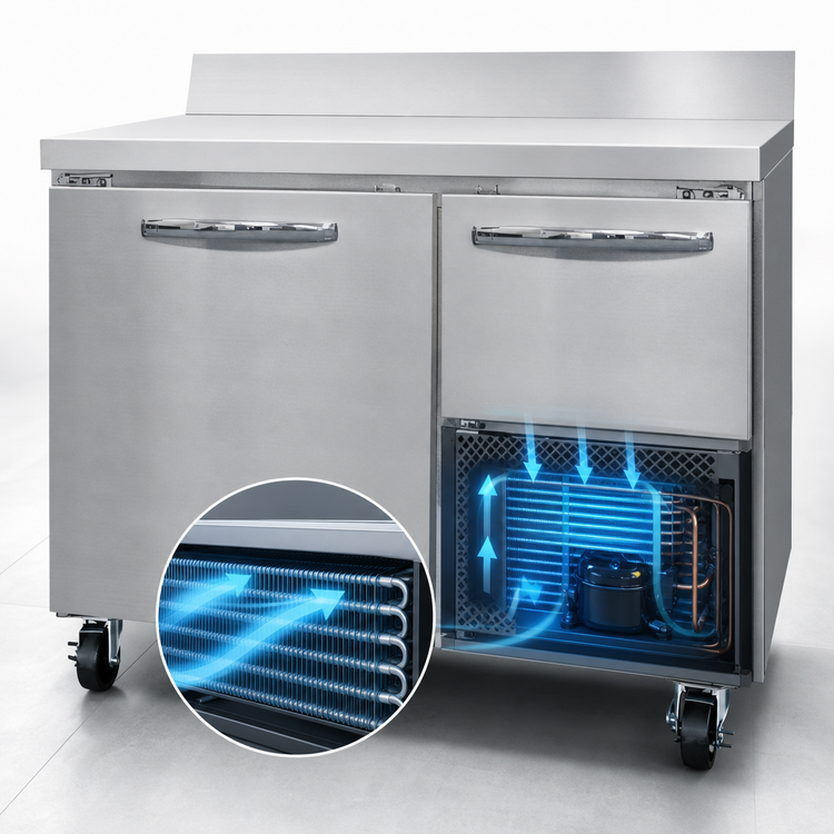 Product image #3 for Continental Refrigerator FA43SNBS 43" Shallow Depth Worktop Freezer with Solid Doors
