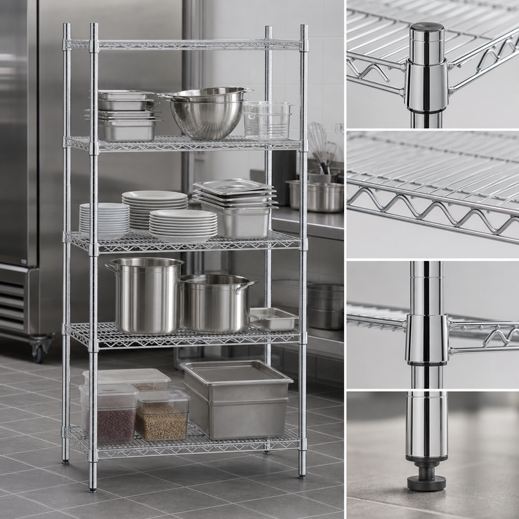 Product image #3 for Advance Tabco Special Value Heavy-Duty Chrome Plated Wire Shelf, 36 x 21 Inches