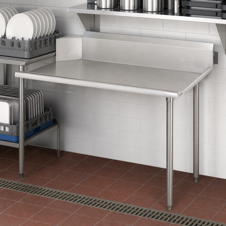 Product image #3 for John Boos E-Series Clean Straight Dishtable, 48 x 30 Inch, Left-to-Right Operation, 18-Gauge 300 Series Stainless Steel