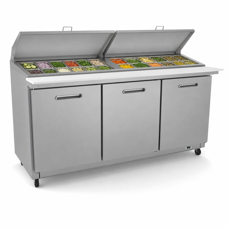Product image #4 for Kelvinator Commercial Mega Top Refrigerated Sandwich/Salad Prep Table, 3-Section, 72-Inch Wide