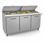 Thumbnail image #3 for Kelvinator Commercial KCHMT70.30 Mega Top Refrigerated Sandwich/Salad Prep Table, 3-Section, 72-Inch, 30-Pan, 3-Door, Stainless Steel